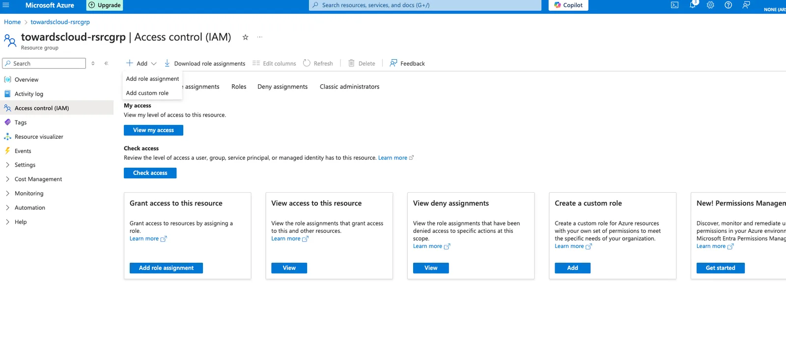 Azure Create a Resource GRoup 5