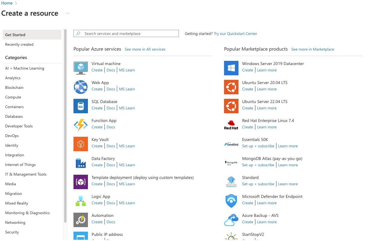 Azure Create A Resource