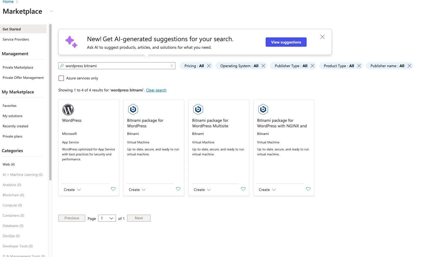 Azure Marketplace 1