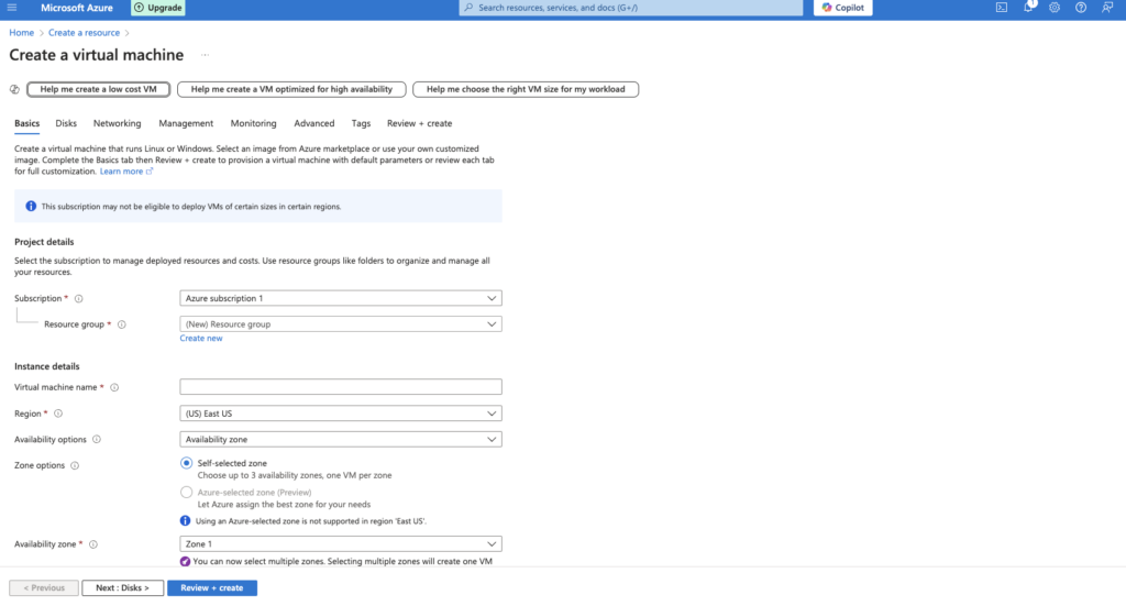 Azure-Create-Button-New-VM