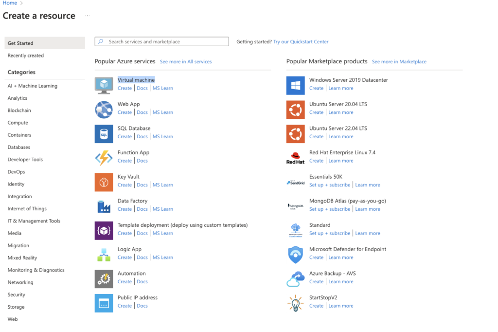 Azure-Portal-VM-Highlighted